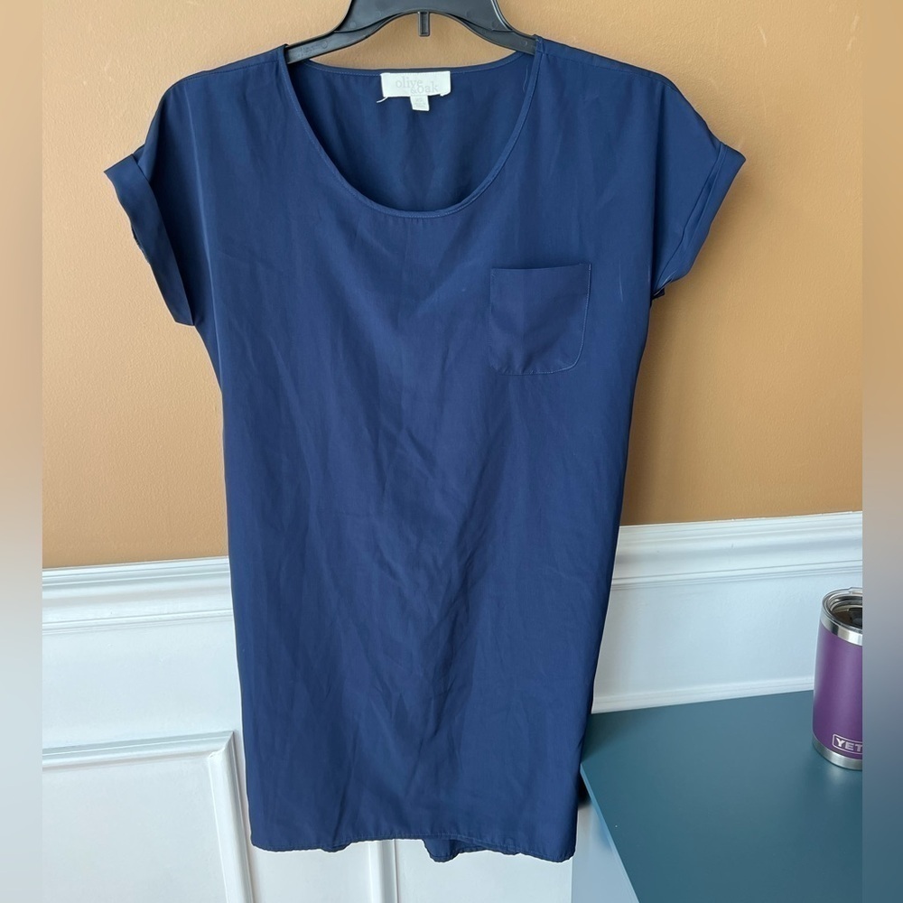 Olive & Oak Navy Blue Short Sleeve Slip T-Shirt Dress Size XS